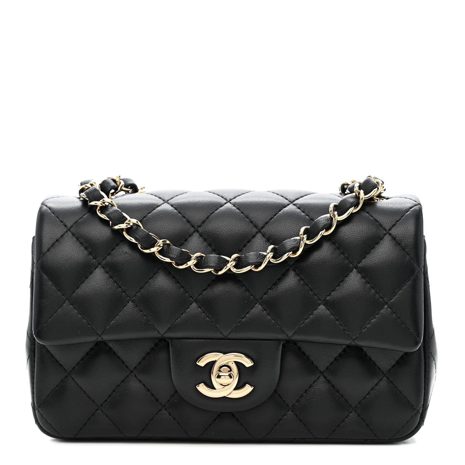 Chanel Lambskin Quilted Mini Rectangular Flap Black 1 of 11