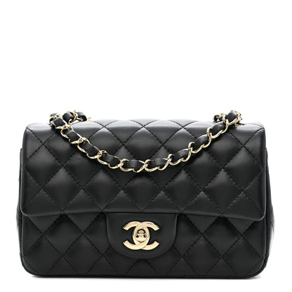 Chanel Lambskin Quilted Mini Rectangular Flap Black 1 of 11