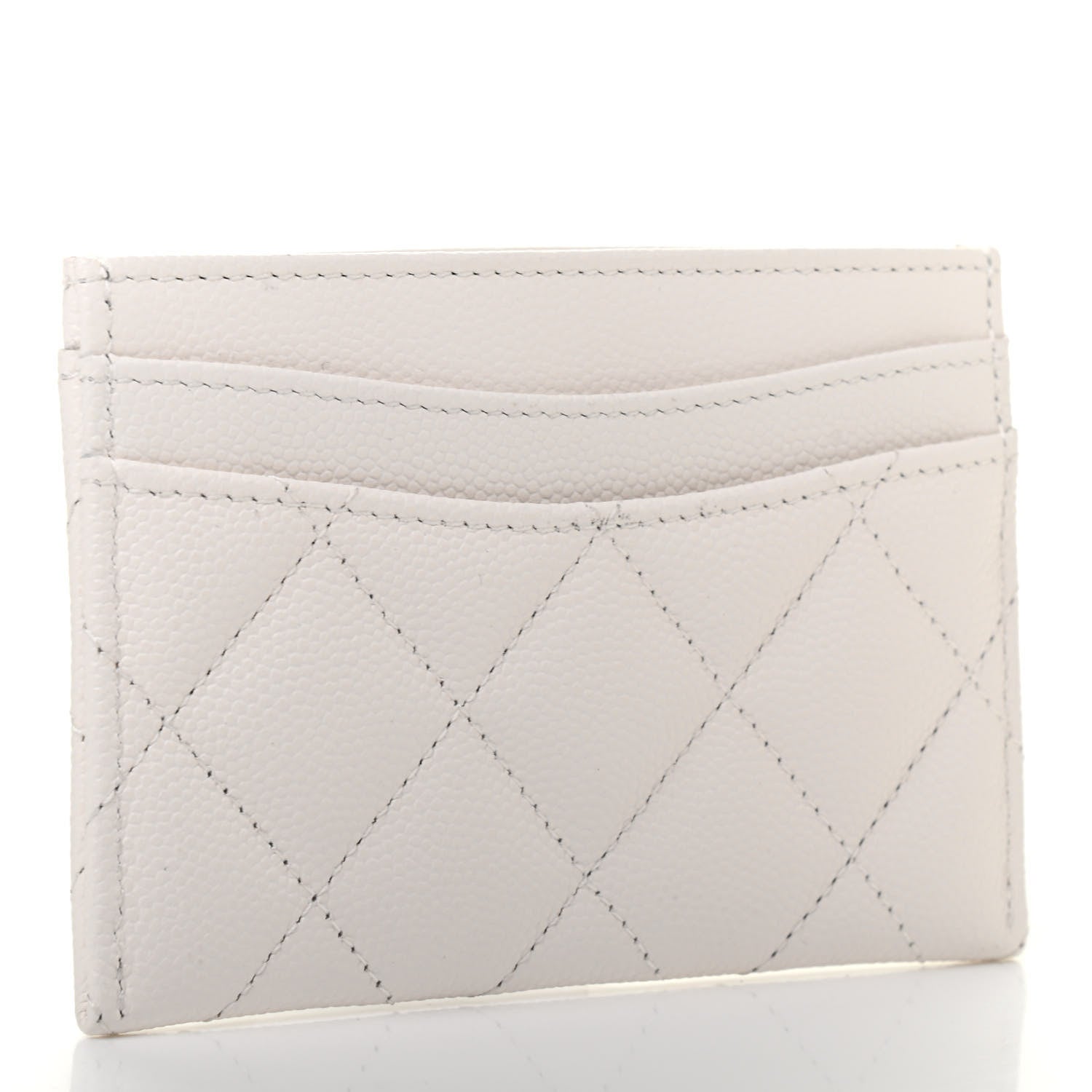 Chanel Caviar Quilted Card Holder White 3 of 9