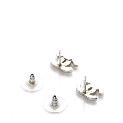 Chanel Crystal Timeless CC Earrings Silver 3 of 6