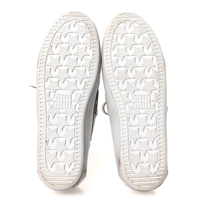 Miu Miu Vitello Deco Boat Loafers 37 White 7 of 13