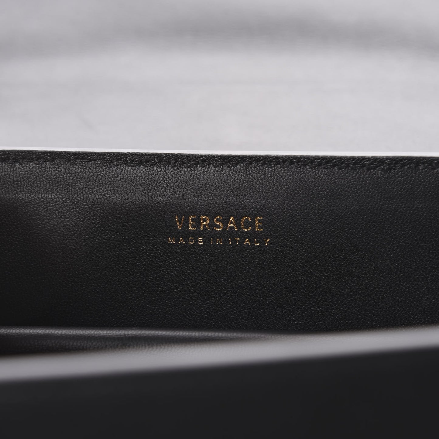 Vitello Barocco Virtus Small Top Handle Shoulder Bag Black