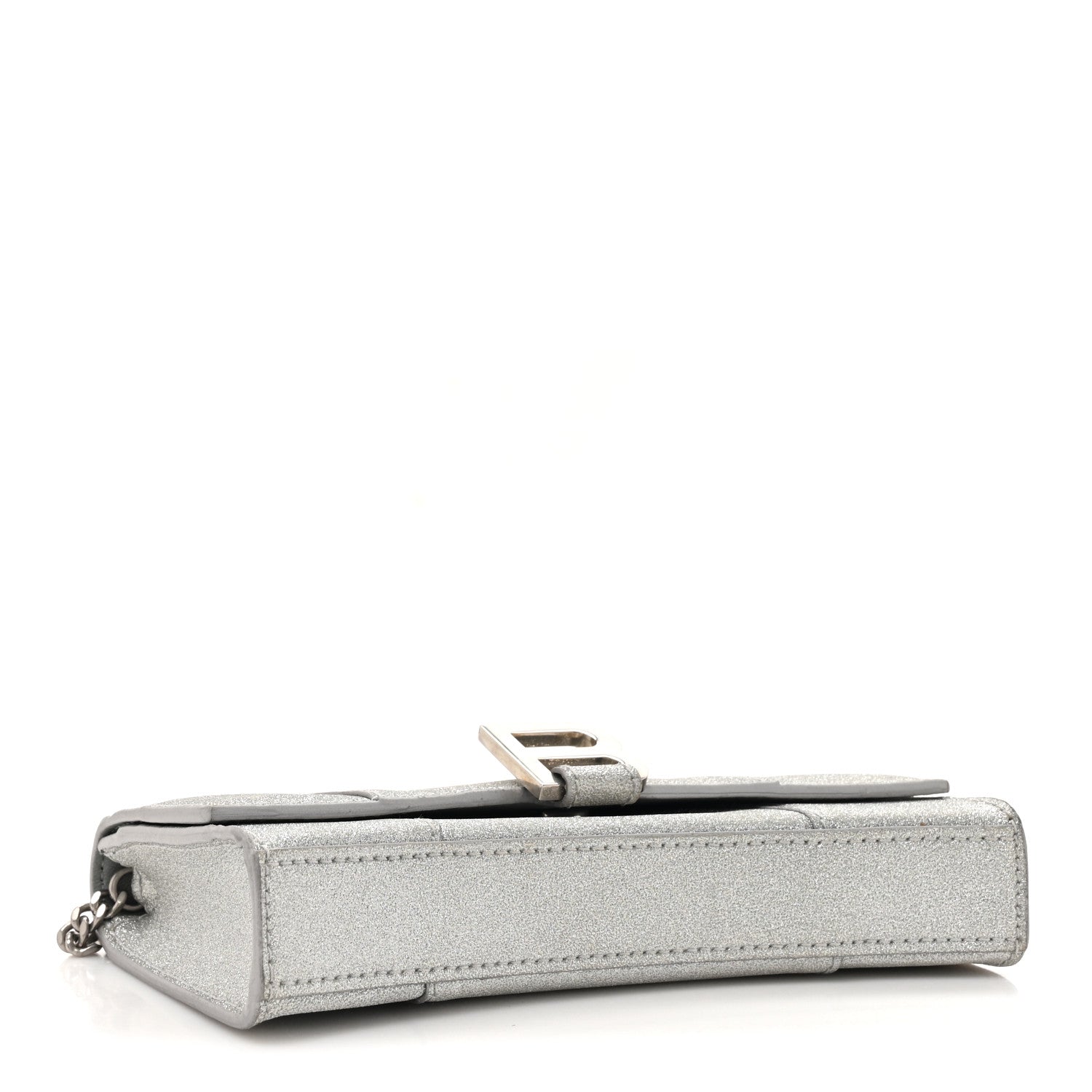 Balenciaga Sparkling Fabric XS Hourglass Wallet On Chain Silver 4 of 15