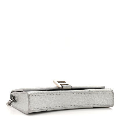 Balenciaga Sparkling Fabric XS Hourglass Wallet On Chain Silver 4 of 15