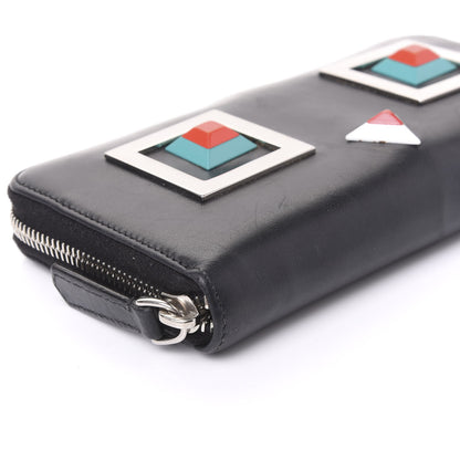 Fendi Vitello Century Hypnoteyes Zip Around Wallet Black 5 of 8