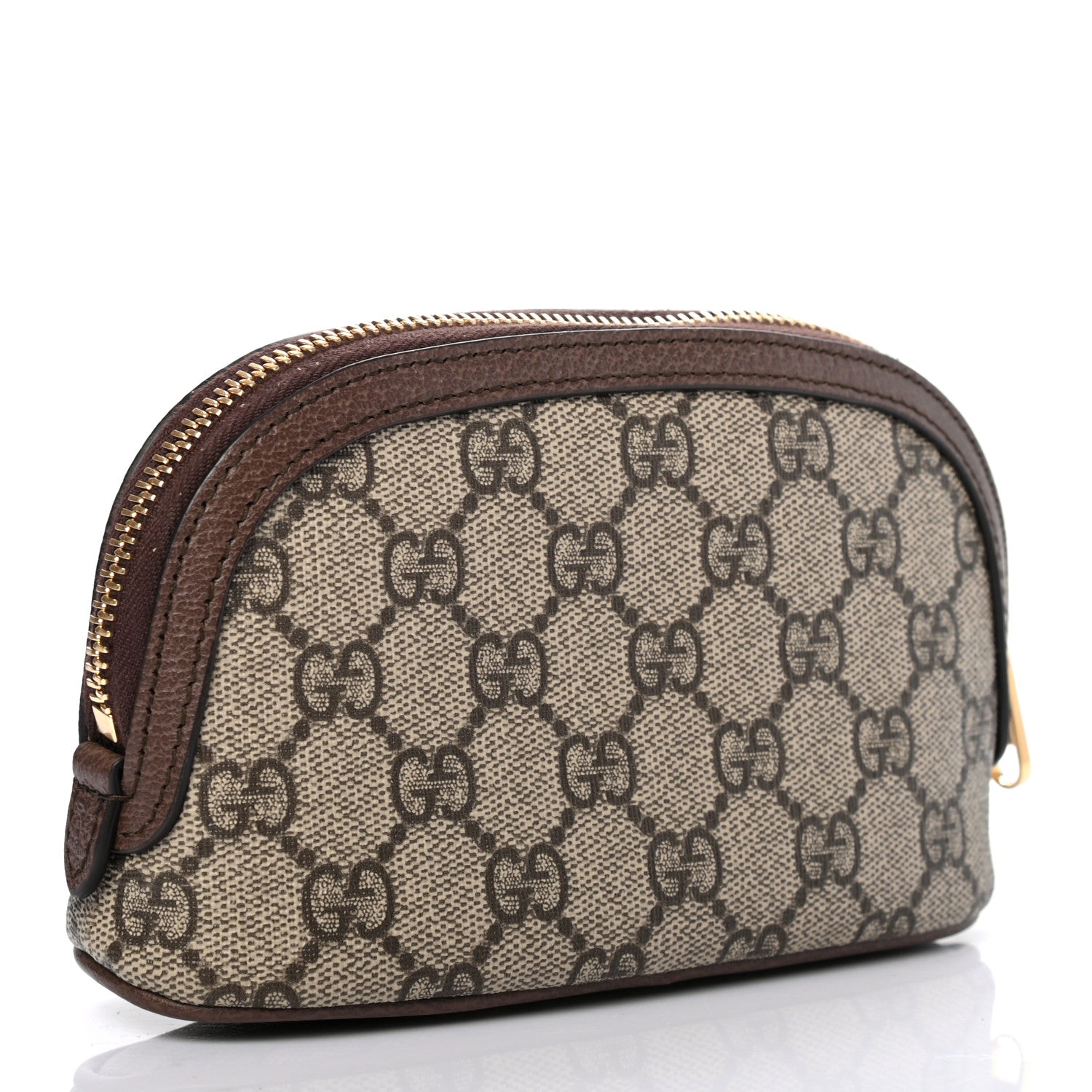 Gucci GG Supreme Monogram Textured Calfskin Web Medium Ophidia Cosmetic Case Beige Ebony New Acero 3 of 7