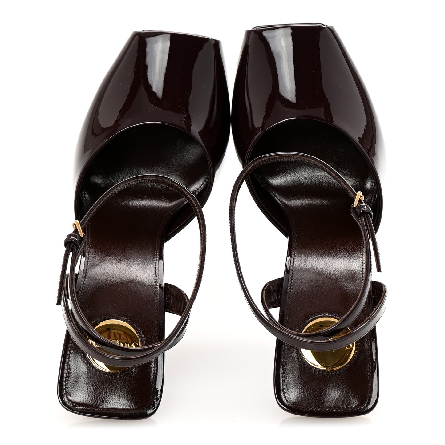 Patent Calfskin La Scandale 110 Sandals 39 Marron Glace