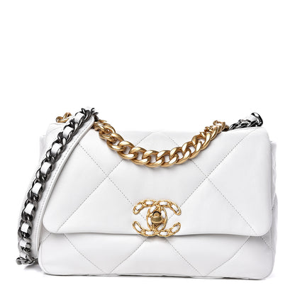 Chanel Goatskin Quilted Medium 19 Flap White 1 of 9