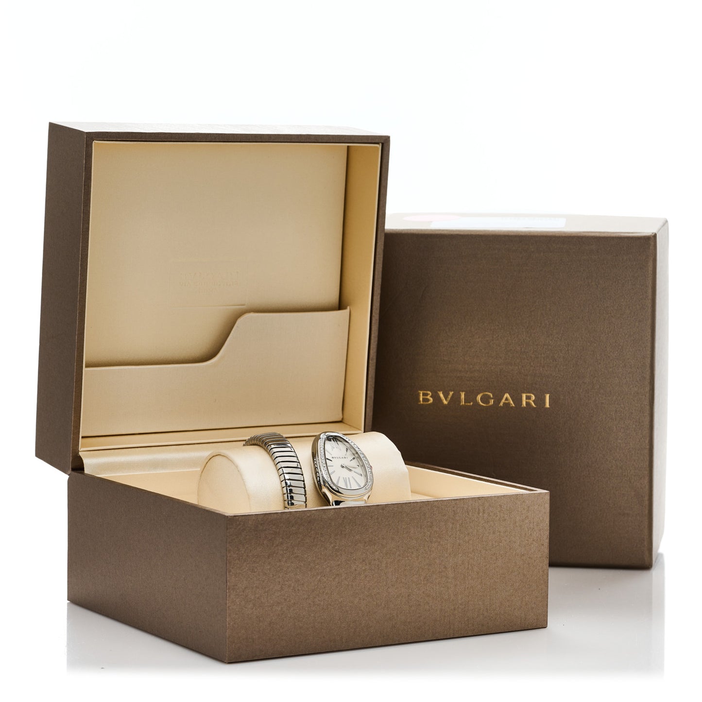 Stainless Steel Diamond Bezel 35mm Serpenti Tubogas Quartz Watch