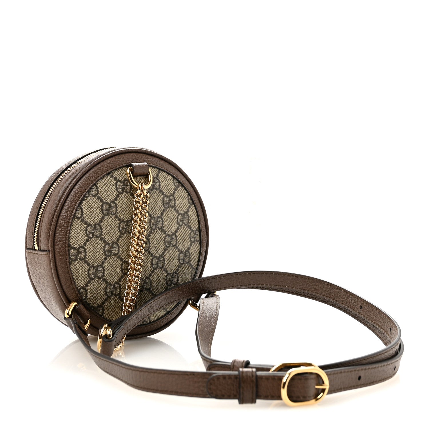 Gucci GG Supreme Monogram Web Mini Ophidia Round Backpack Brown 3 of 11