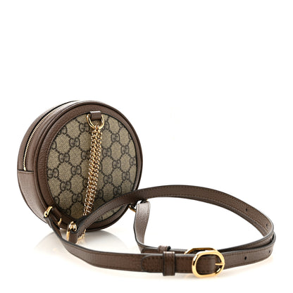 Gucci GG Supreme Monogram Web Mini Ophidia Round Backpack Brown 3 of 11
