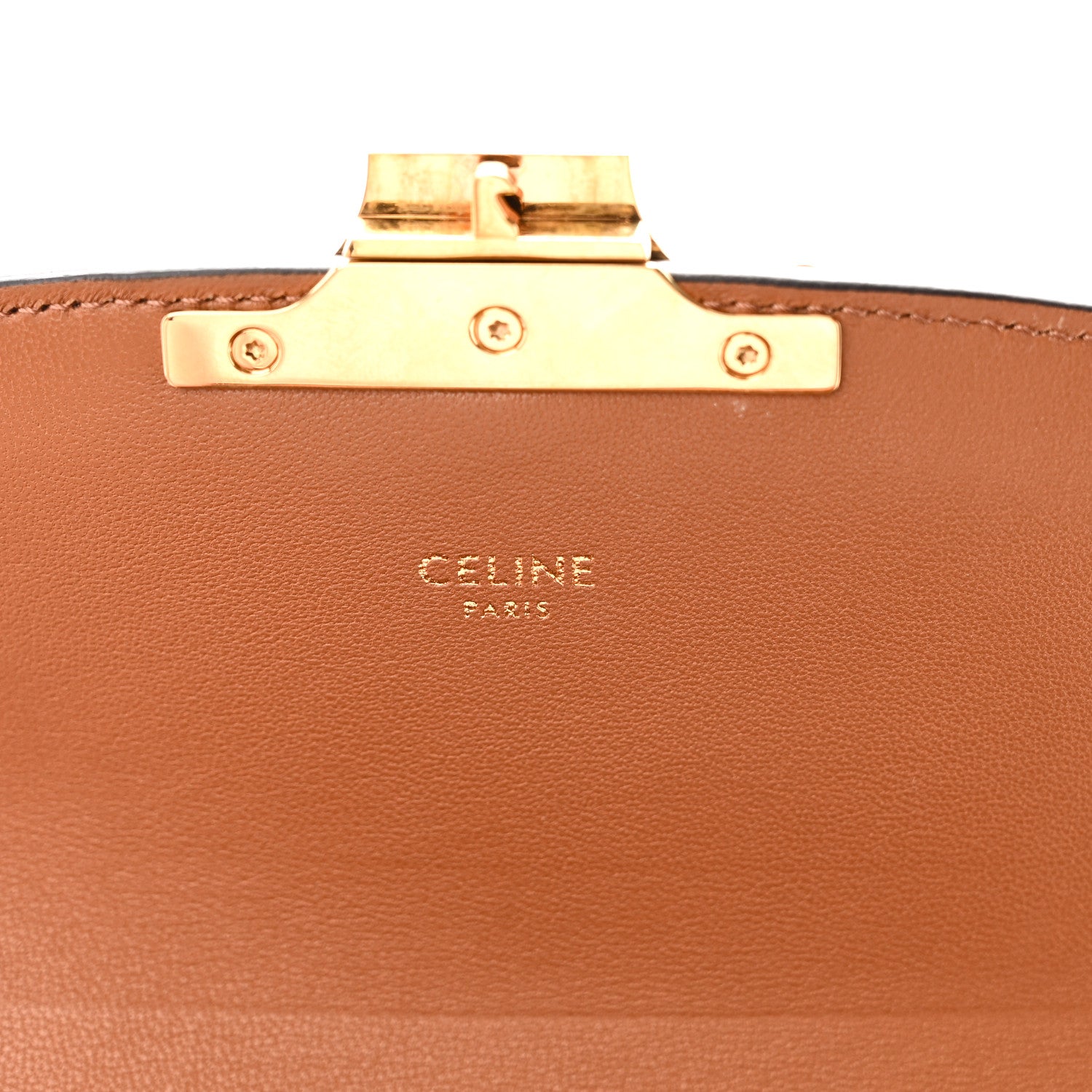Celine Calfskin Triomphe Canvas Teen Triomphe Bag Tan 6 of 11