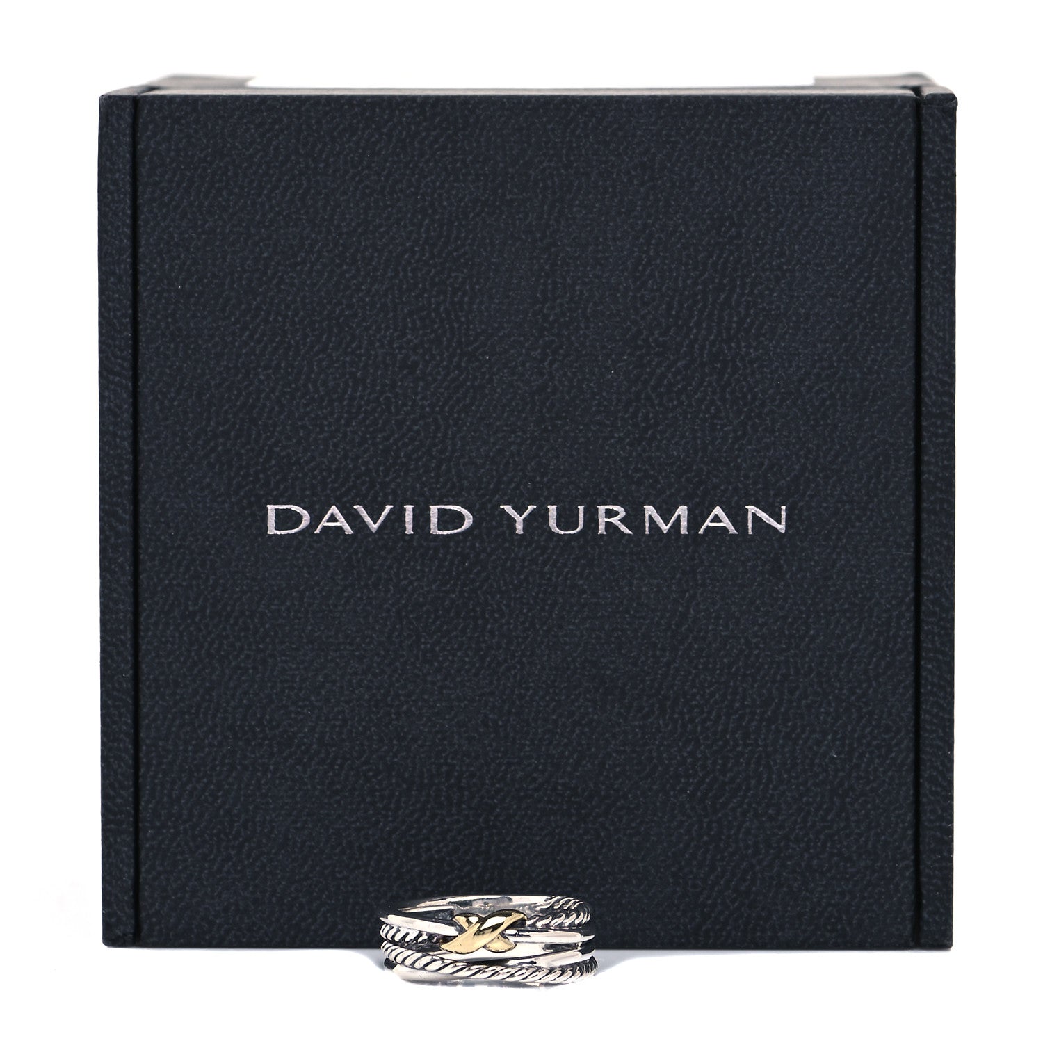 David Yurman Sterling Silver 18K Yellow Gold 6mm X Crossover Ring 51 5.75 5 of 5