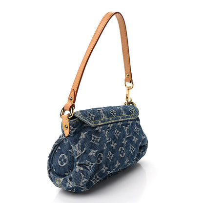 Louis Vuitton Monogram Denim Mini Pleaty Blue 3 of 8