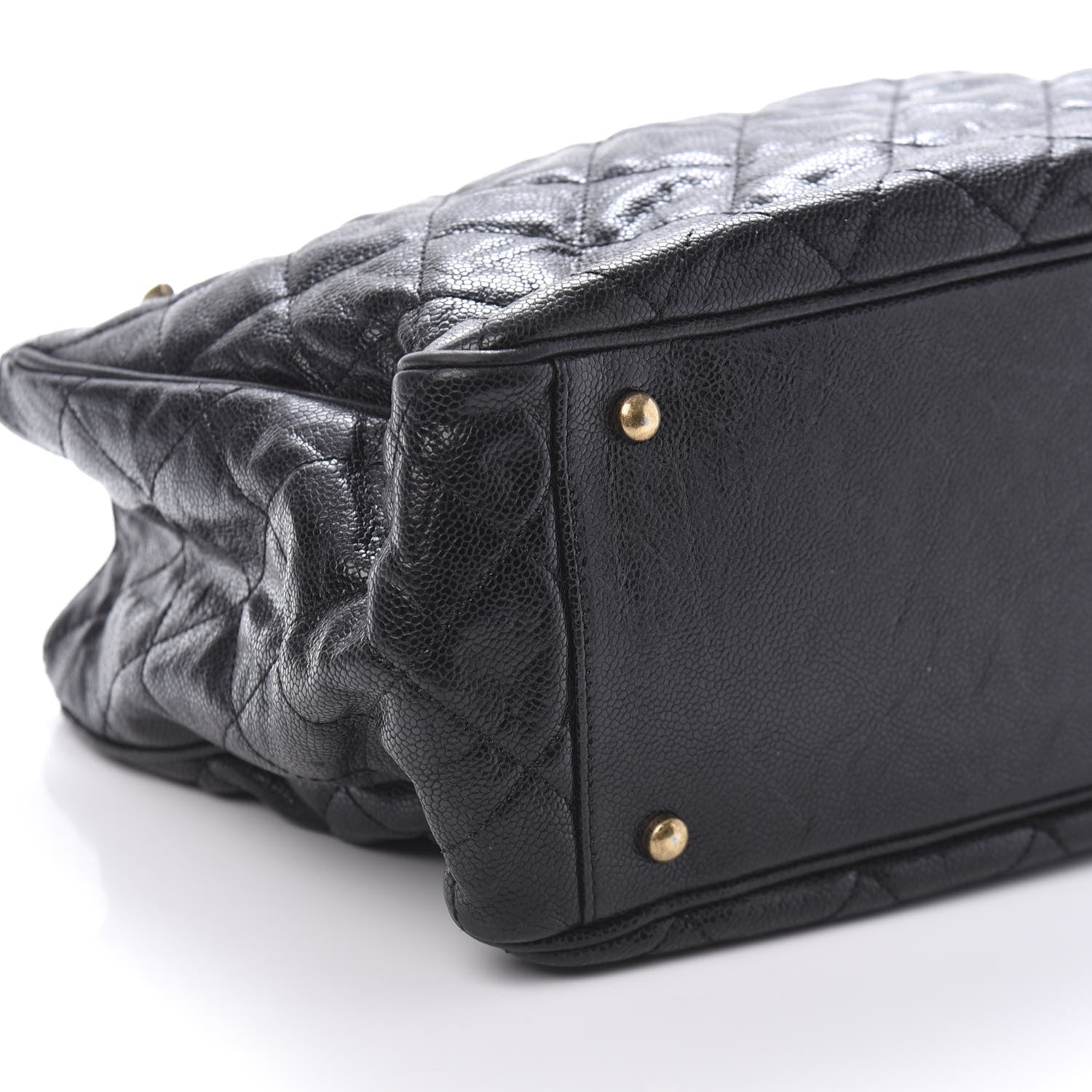 Chanel Glazed Caviar Quilted Small Shiva Tote Black 6 of 10