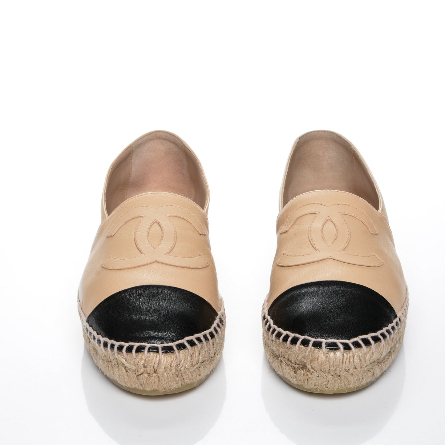 Lambskin CC Espadrilles 37 Beige Black
