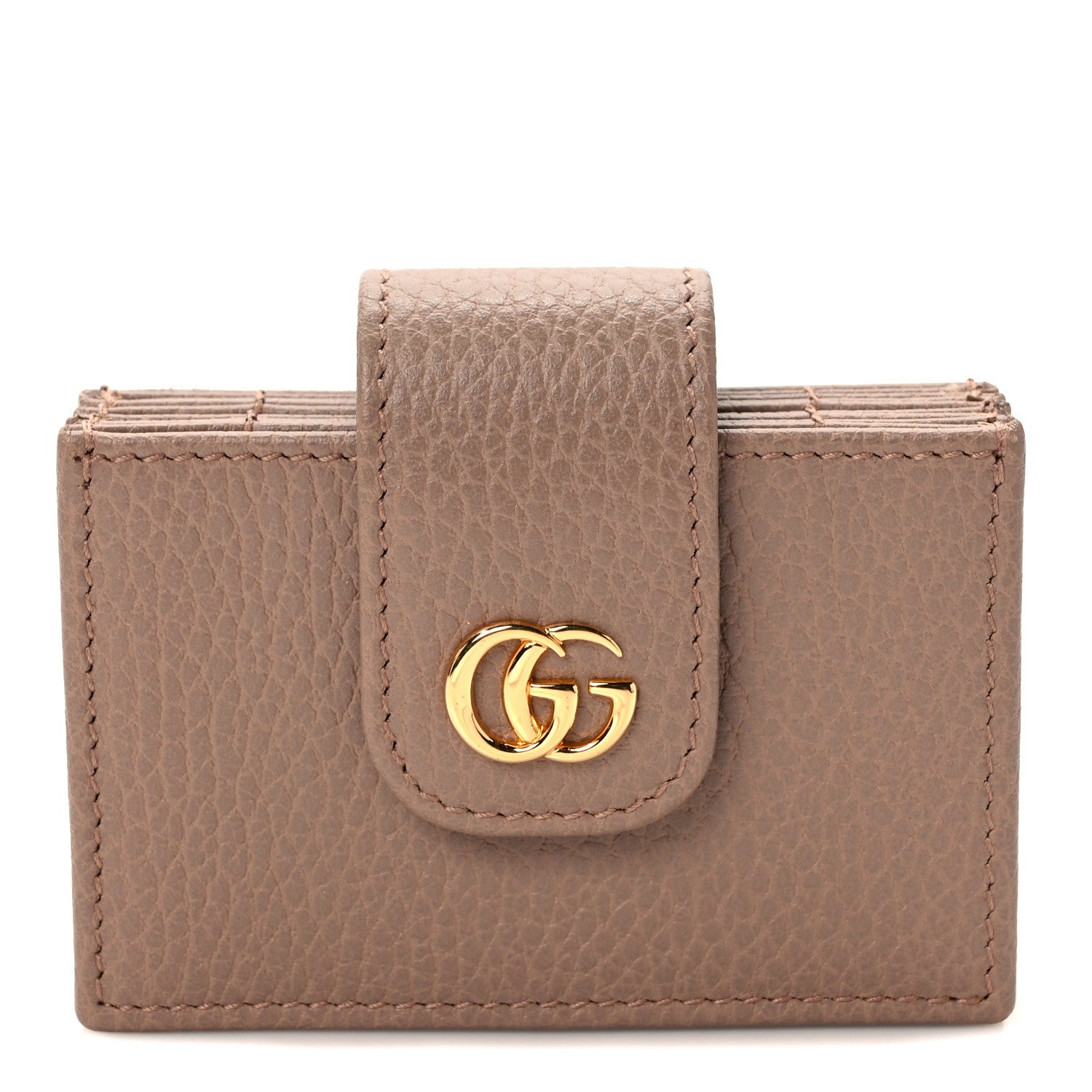 Gucci Dollar Calfskin GG Marmont Card Case Porcelain Rose 1 of 7