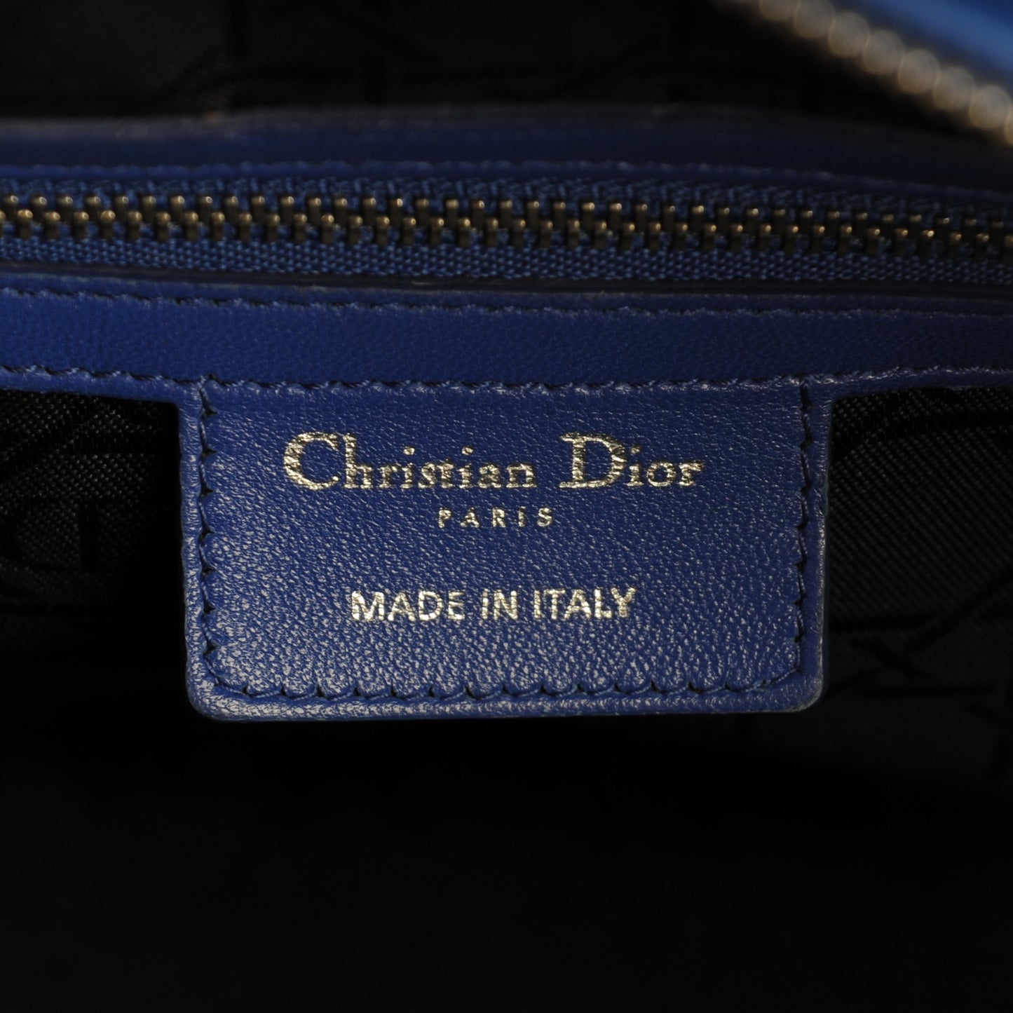 Lambskin Cannage Large Lady Dior Royal Blue