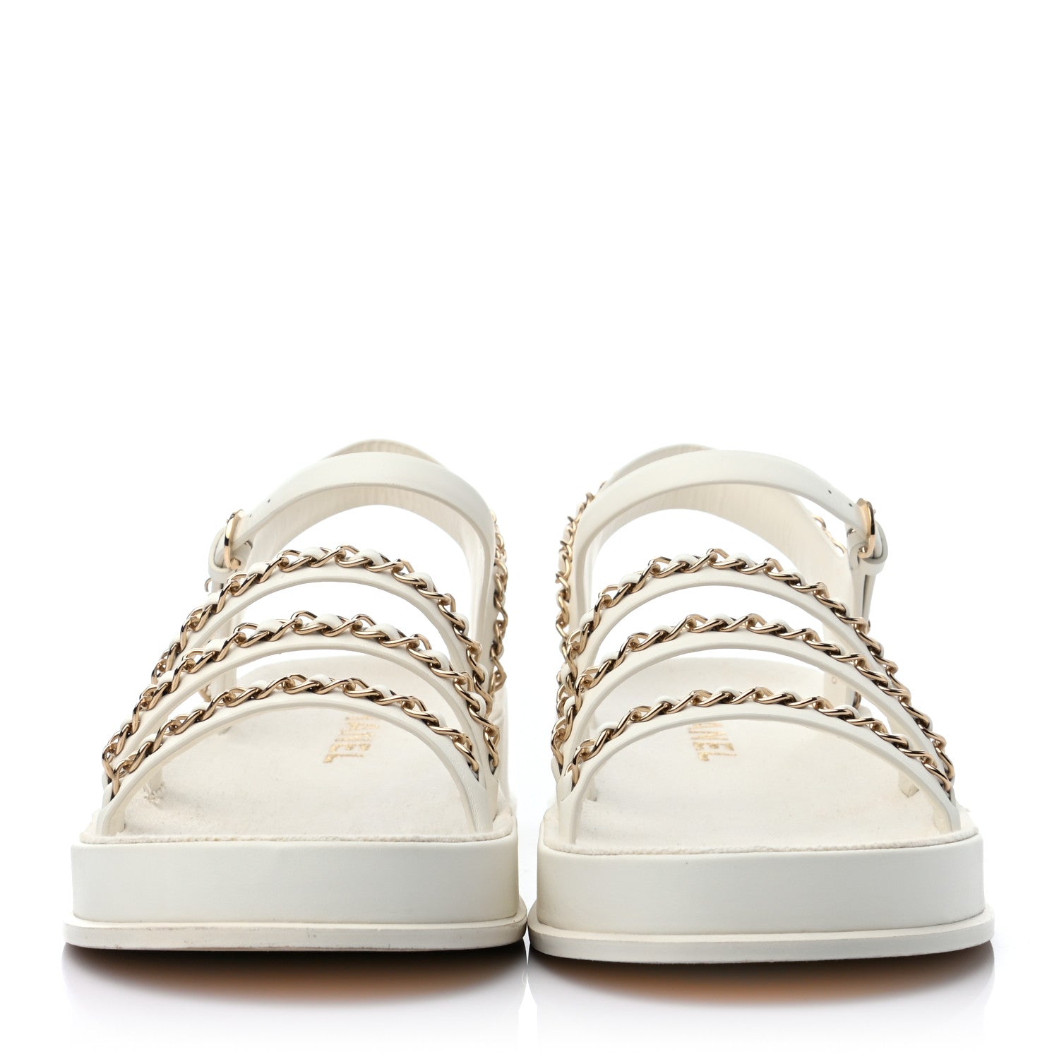 Chanel Calfskin Chain Platform Sandals 41 White 2 of 8
