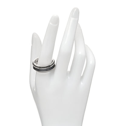 David Yurman Sterling Silver Titanium Black Diamond Beveled Band Ring 65 11 2 of 4