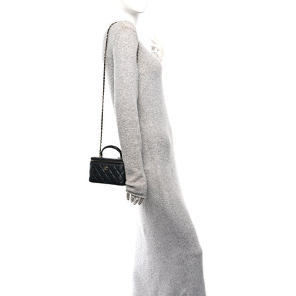 Chanel Lambskin Quilted Small Top Handle Vanity Case With Chain Black 2 of 11