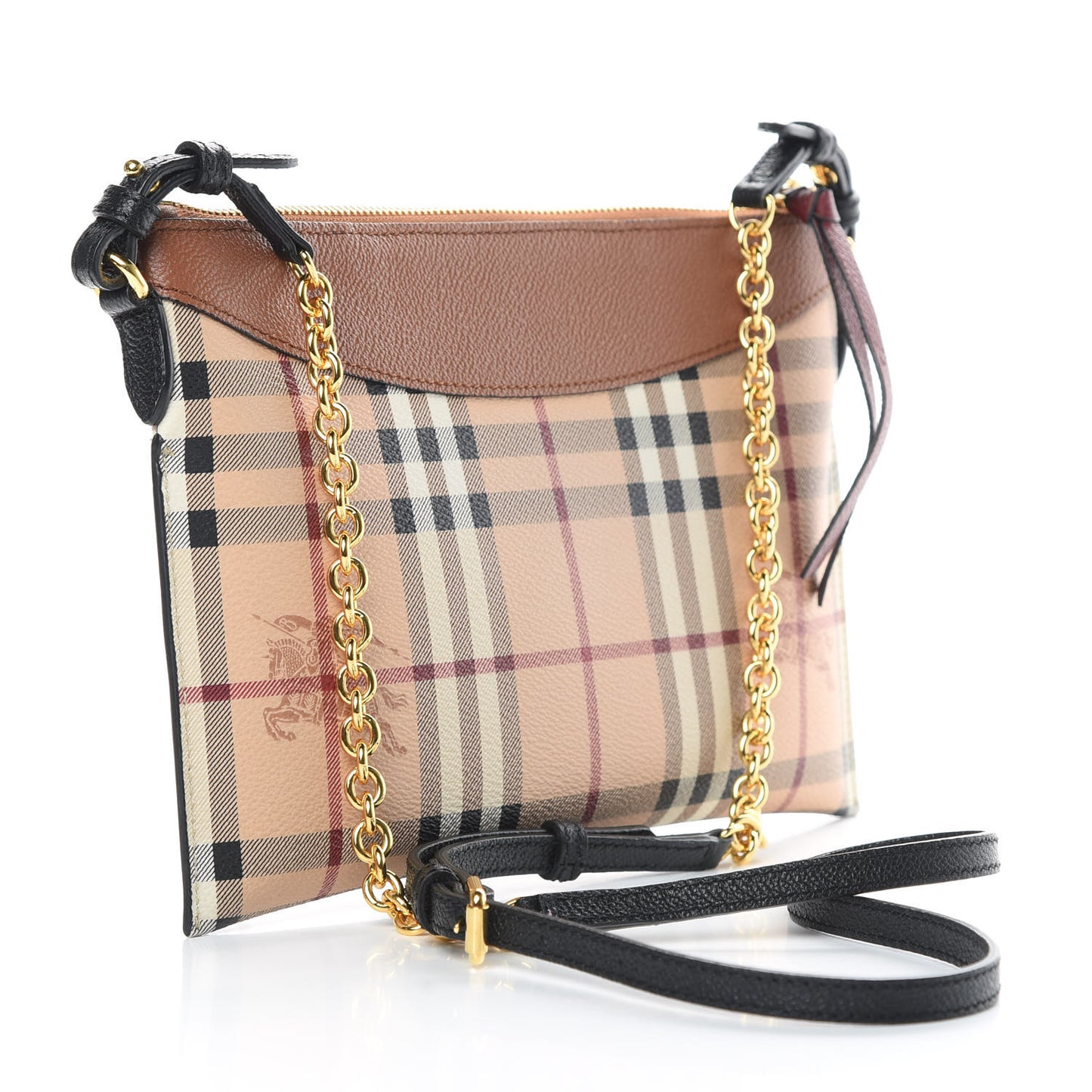 Haymarket Check Peyton Crossbody Clutch Bag Toffee