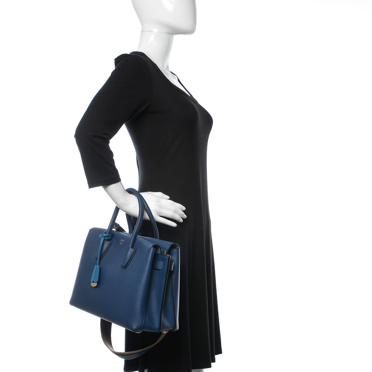 Grained Calfskin Medium Milla Tote Navy