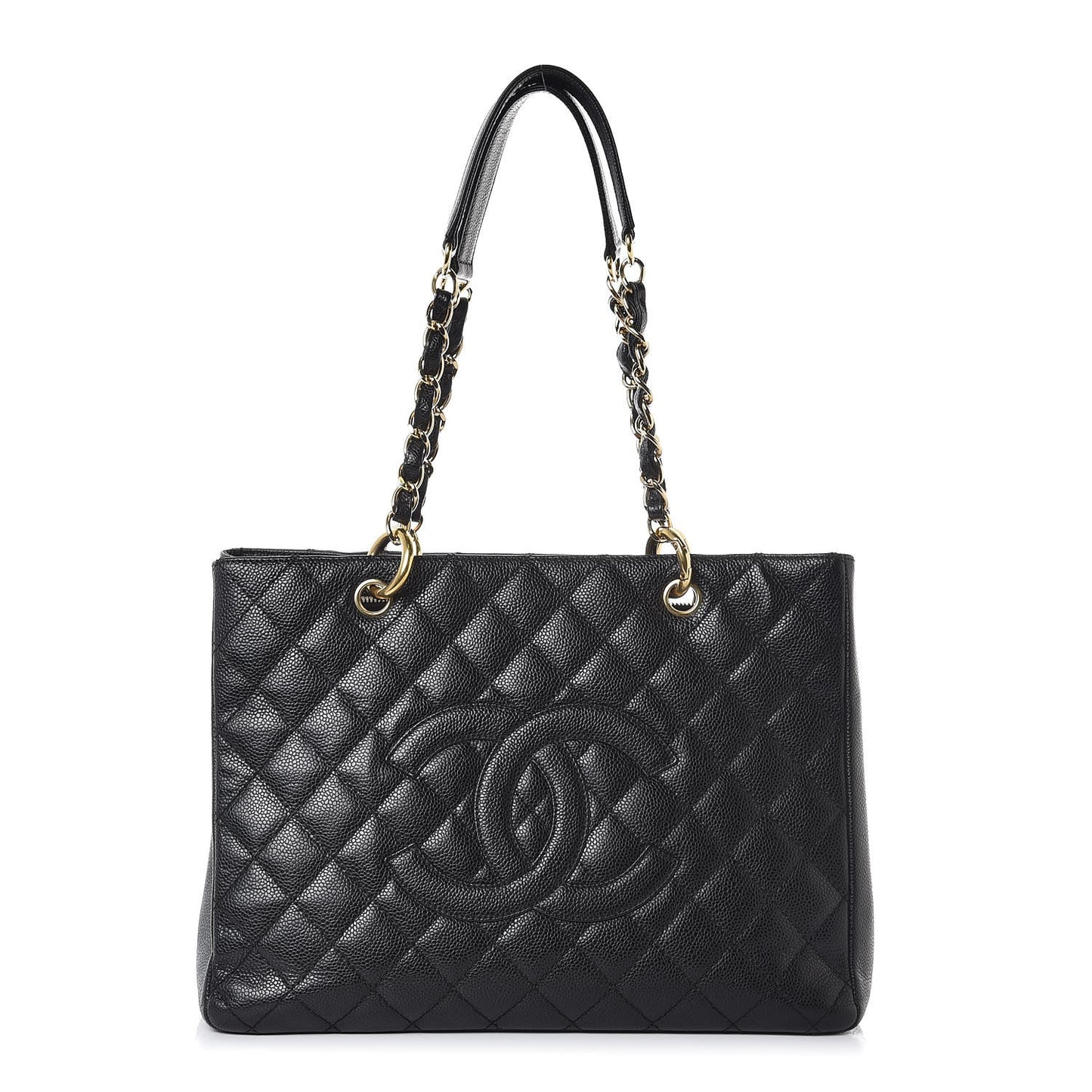 Caviar Quilted Grand Shopping Tote GST Black