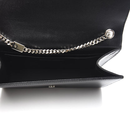 Saint Laurent Grain De Poudre Medium Classic Monogram Kate Satchel Black 5 of 9