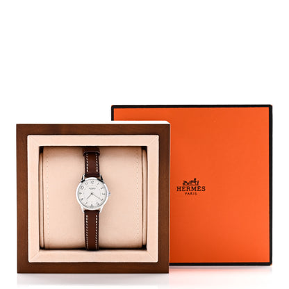 Hermes Stainless Steel Barenia 25mm Slim d'Hermes Quartz Watch Fauve 5 of 5