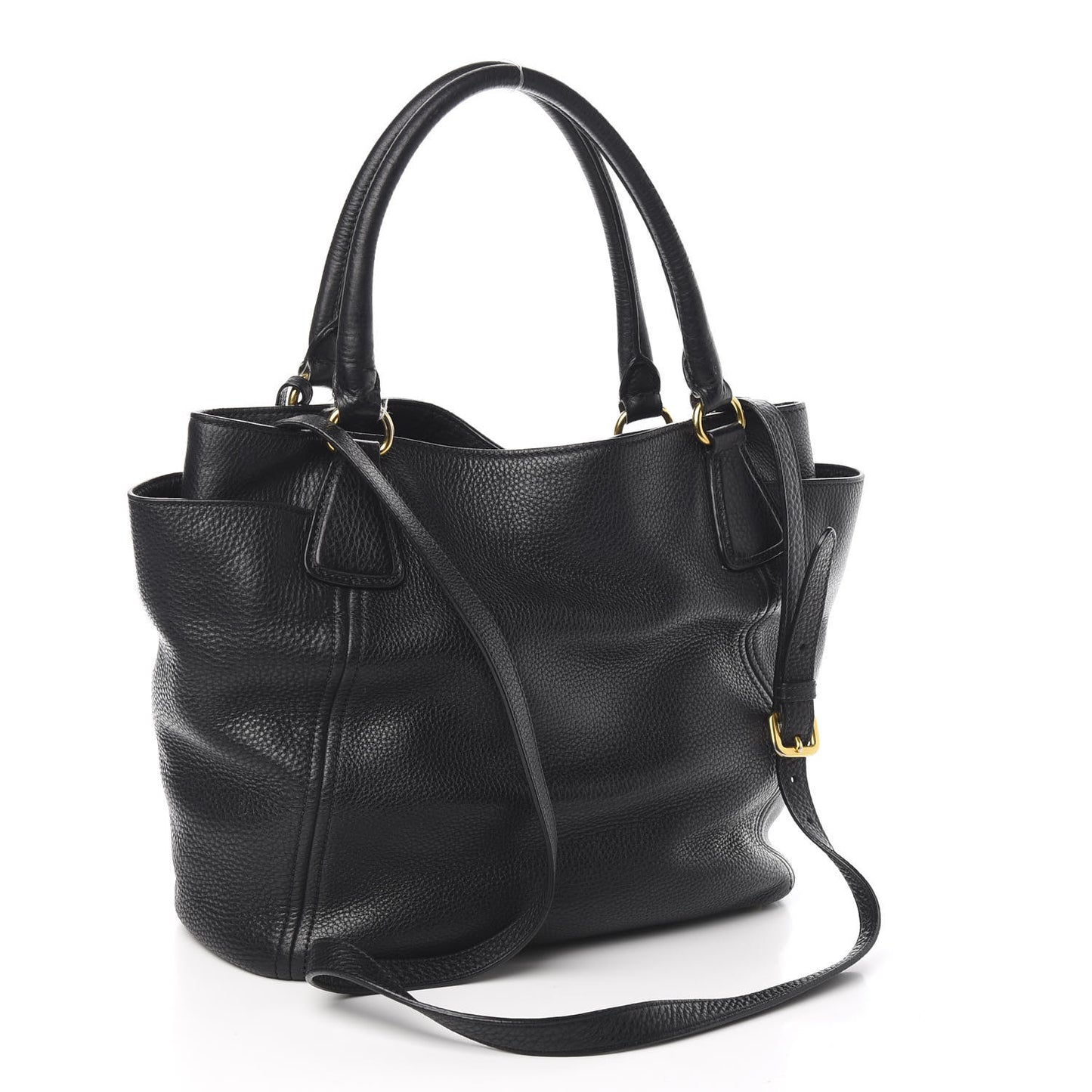 Vitello Daino Side Pocket Tote Black
