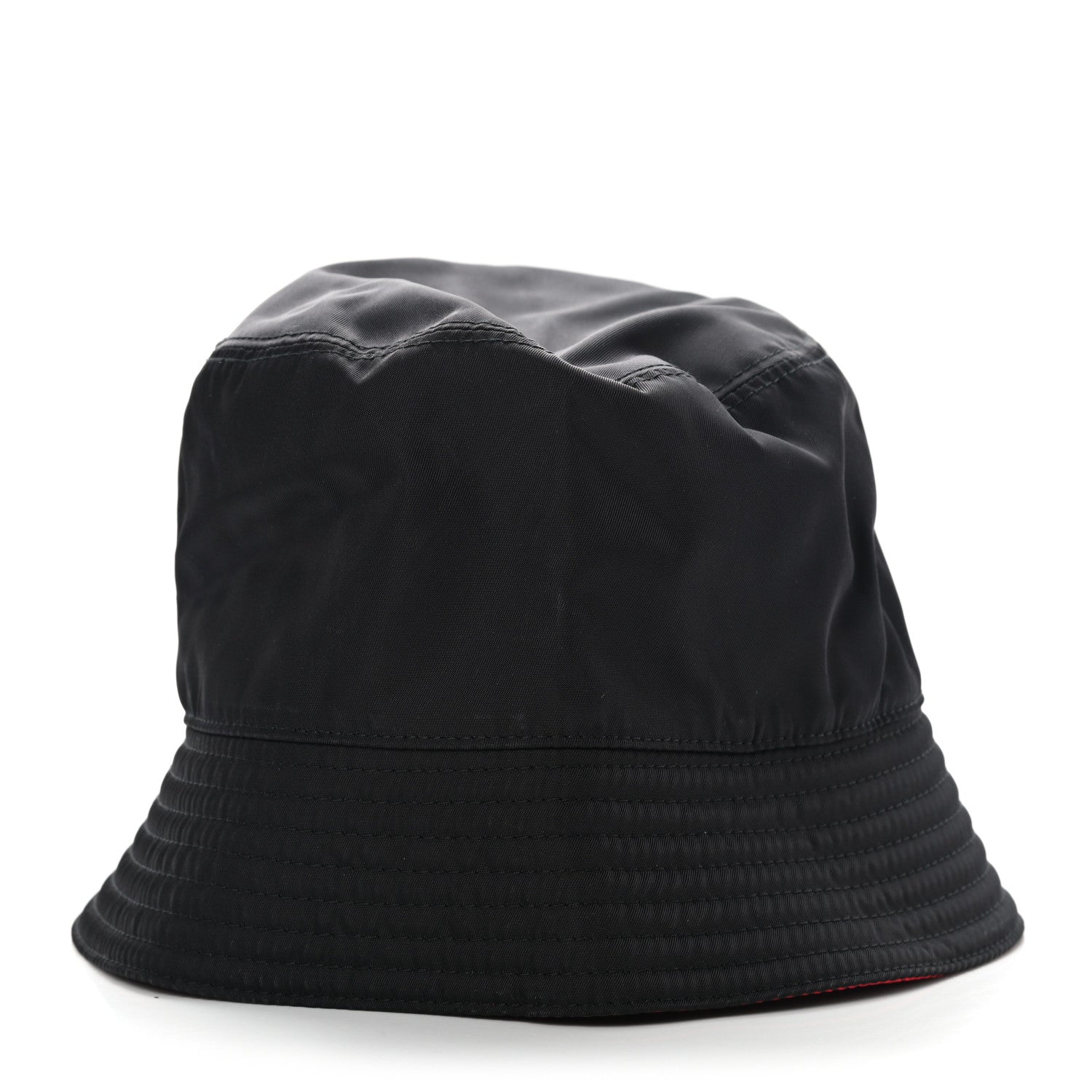 Prada Nylon Bucket Hat S Black Rosso 4 of 10