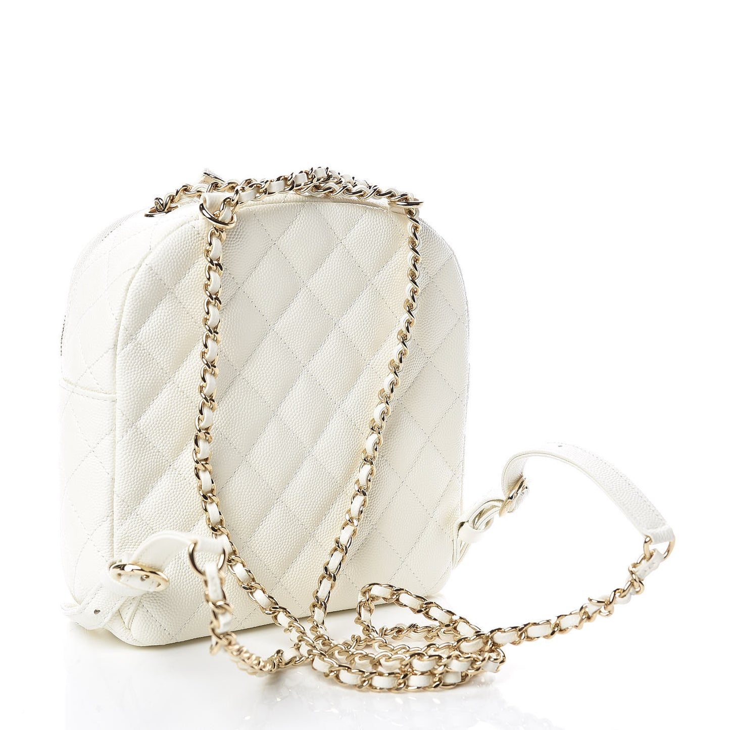 Caviar Quilted Small CC Day Backpack White