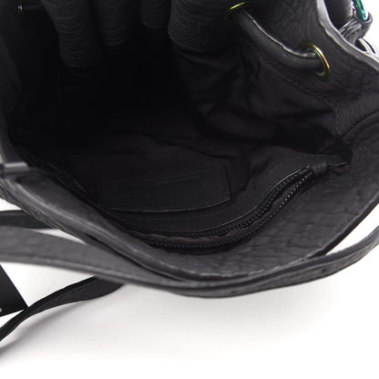 Alexander Wang Pebbled Lambskin Diego Bucket Black Iridescent Hardware 5 of 10