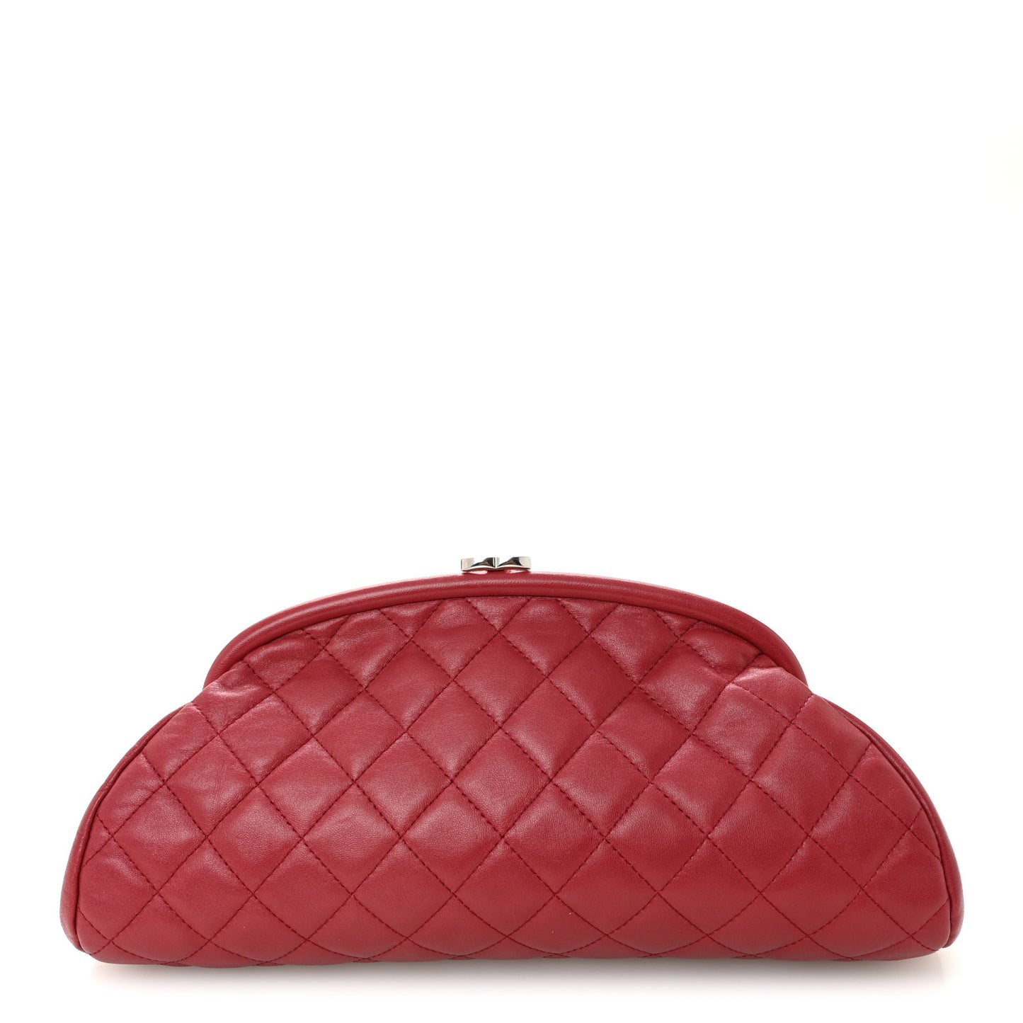 Lambskin Quilted Timeless Clutch Red
