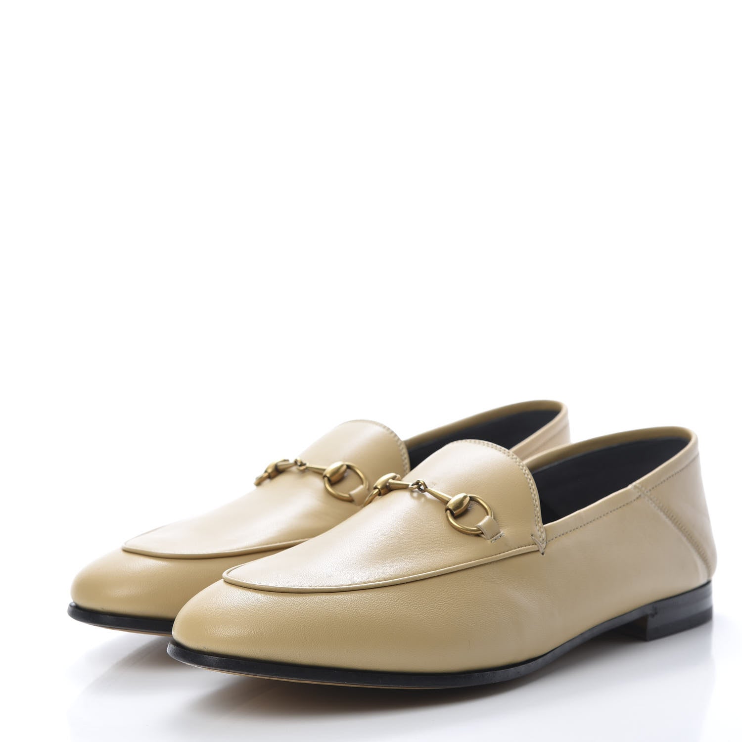Gucci Lambskin Womens Brixton Horsebit Loafers 41 Wheat 3 of 9