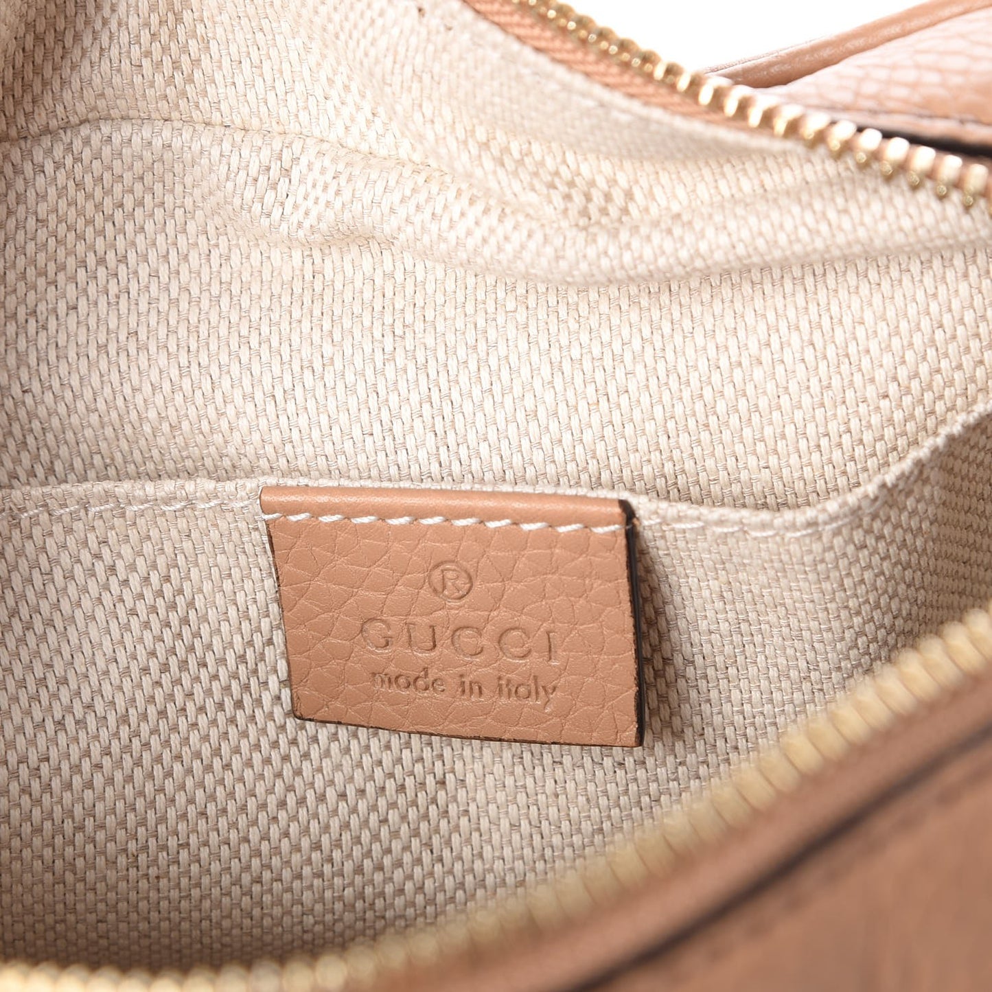 Pebbled Calfskin Small Soho Disco Bag Rose Beige