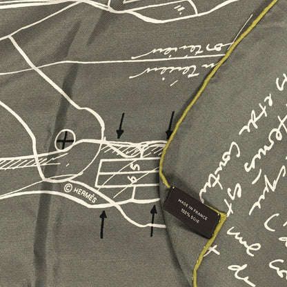 Hermes Silk Le Pegase d'Hermes Cut Wash 140 Scarf Kaki 3 of 3