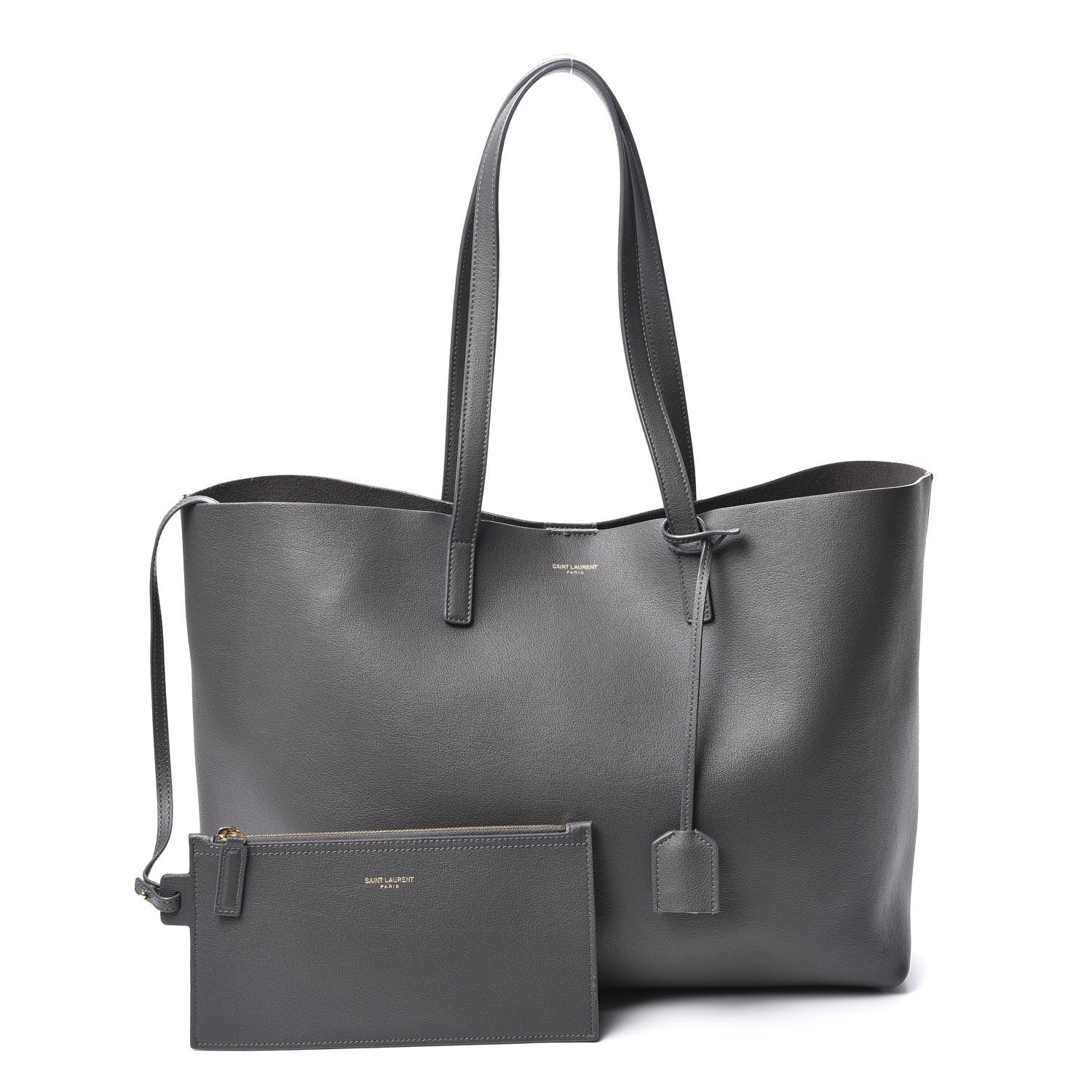 Saint Laurent Calfskin Large Shopping Tote Dark Grey 1 of 12