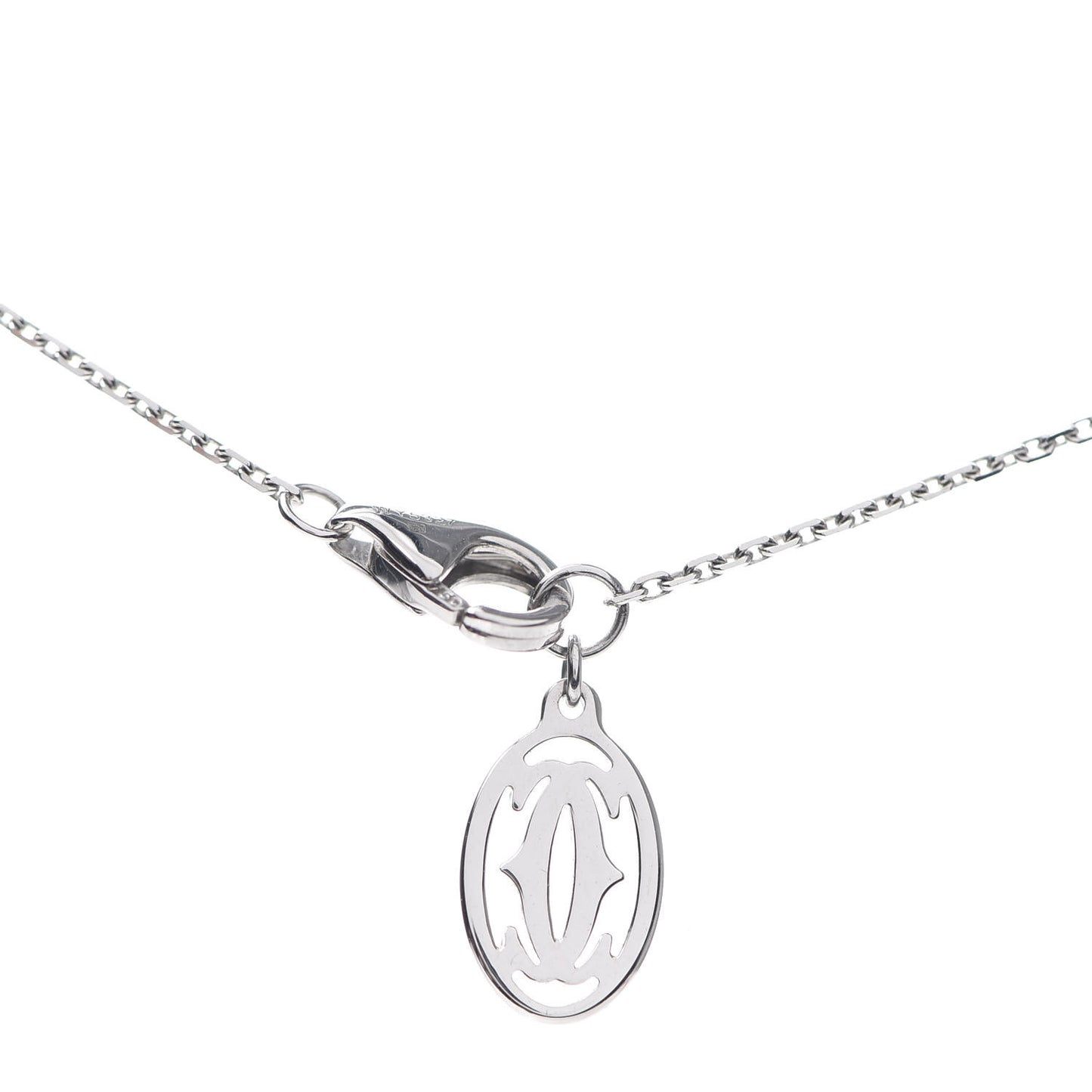 18K White Gold Diamond Symbols Cross Pendant Necklace