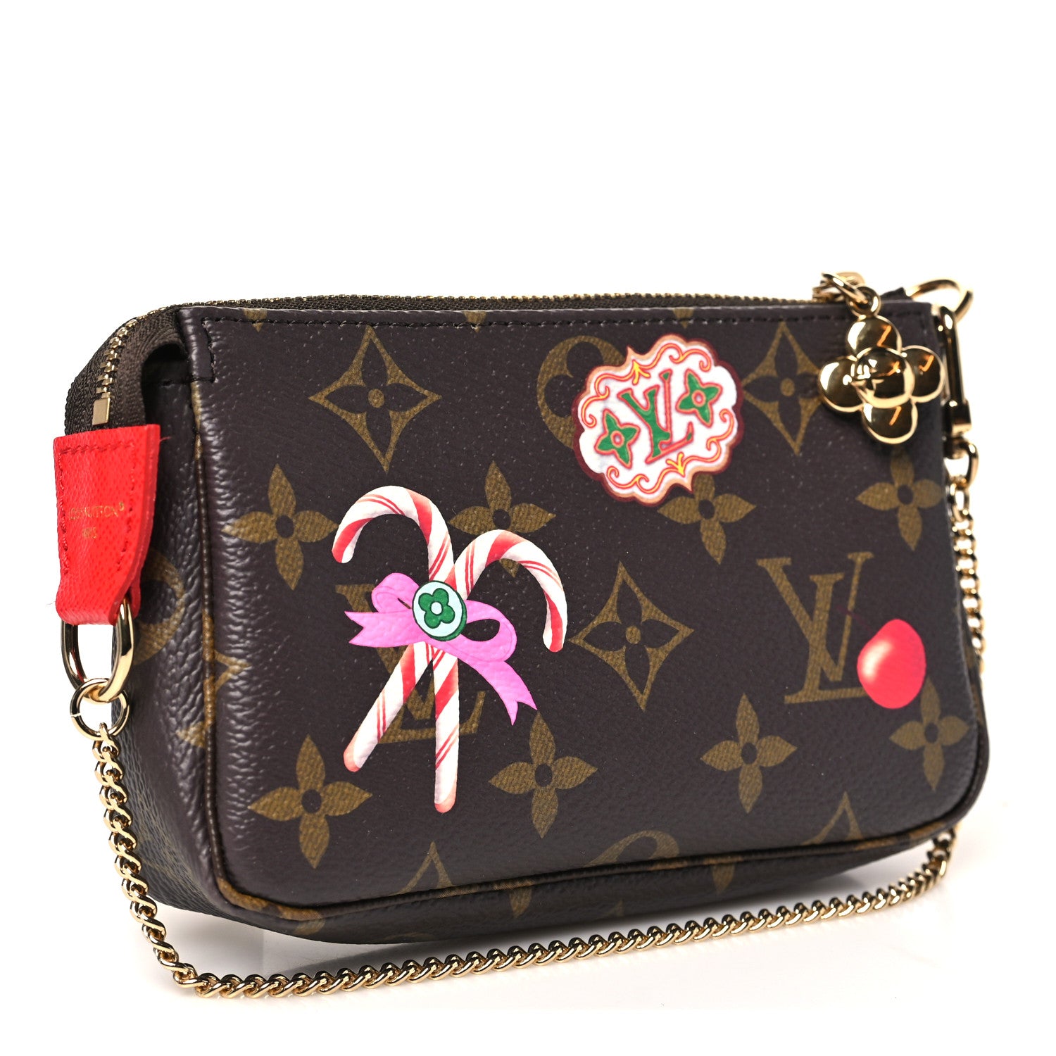 Louis Vuitton Monogram 2024 Christmas Animation Candy Factory Mini Pochette Accessories Candy Red 2 of 8