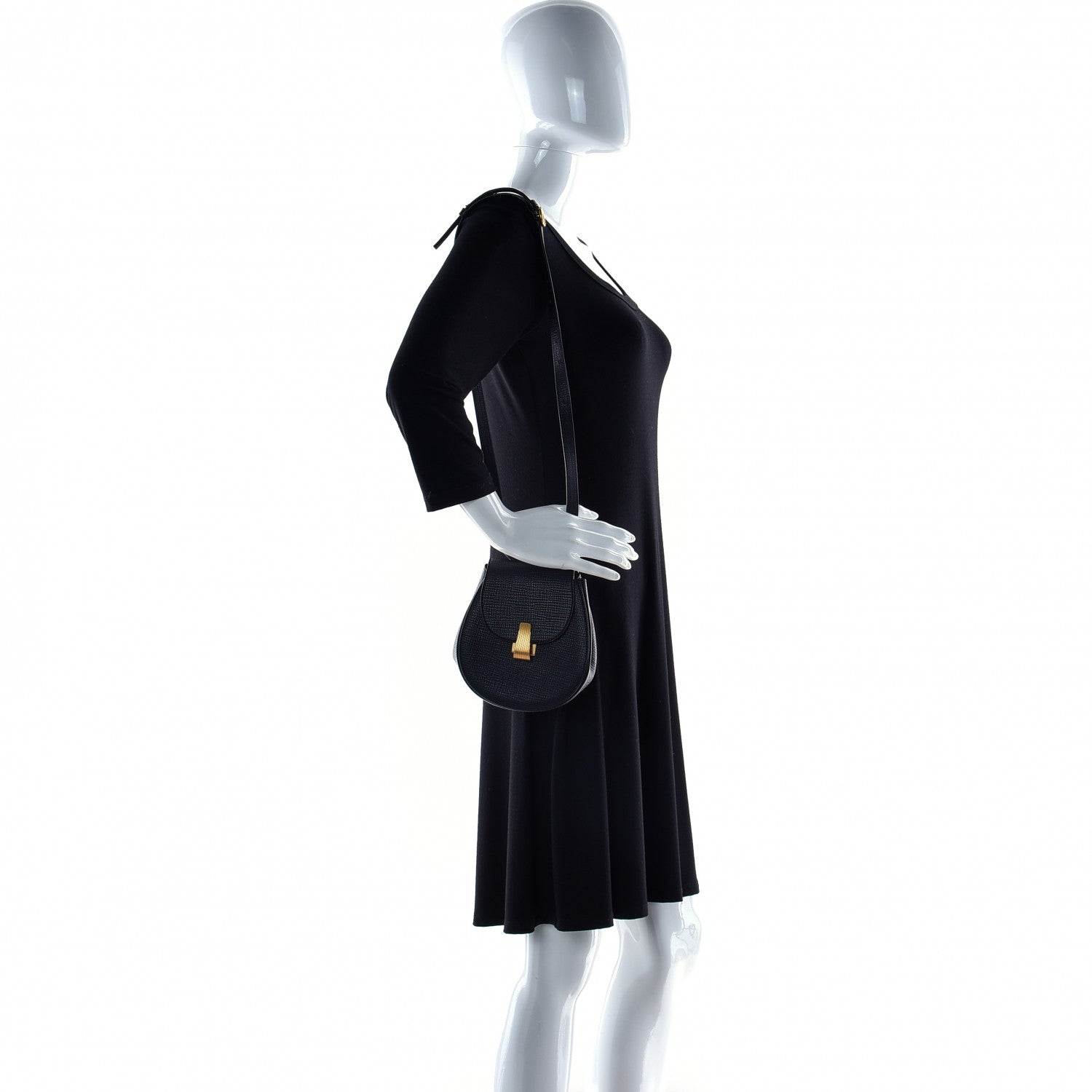 Bottega Veneta Palmellato Calfskin Rounded Belt Bag Black 3 of 9