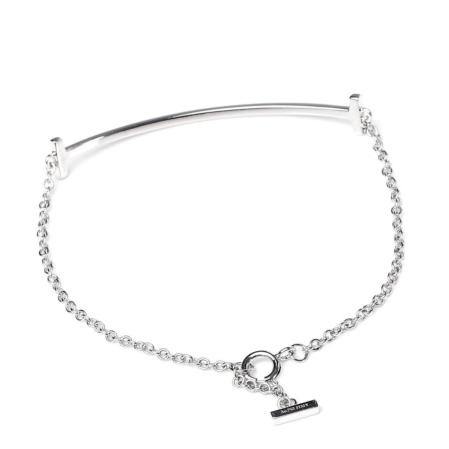 Tiffany 18K White Gold T Smile Bracelet 3 of 5
