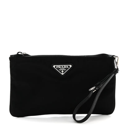 Prada Tessuto Nylon Saffiano Wristlet Black 1 of 6