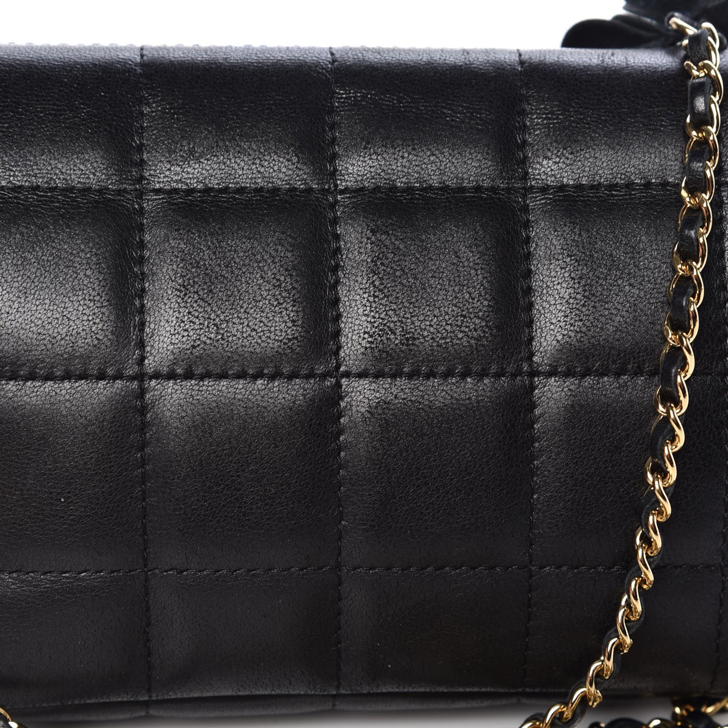 Lambskin Quilted Mini Chocolate Bar Camellia Flap Black