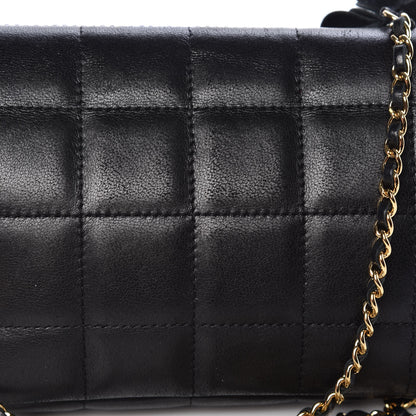Chanel Lambskin Quilted Mini Chocolate Bar Camellia Flap Black 11 of 12