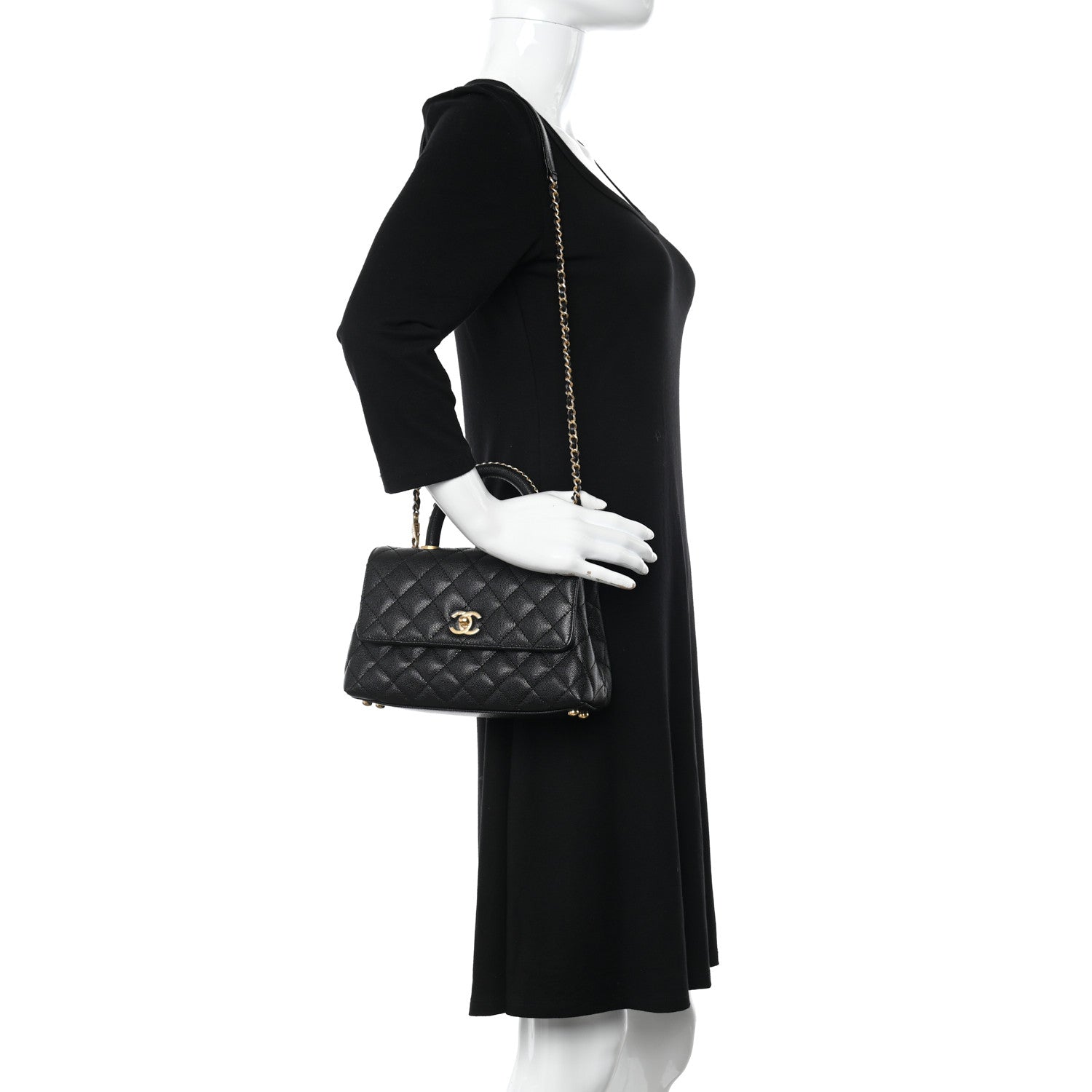 Chanel Caviar Quilted Mini Coco Chain Handle Flap Black 2 of 11