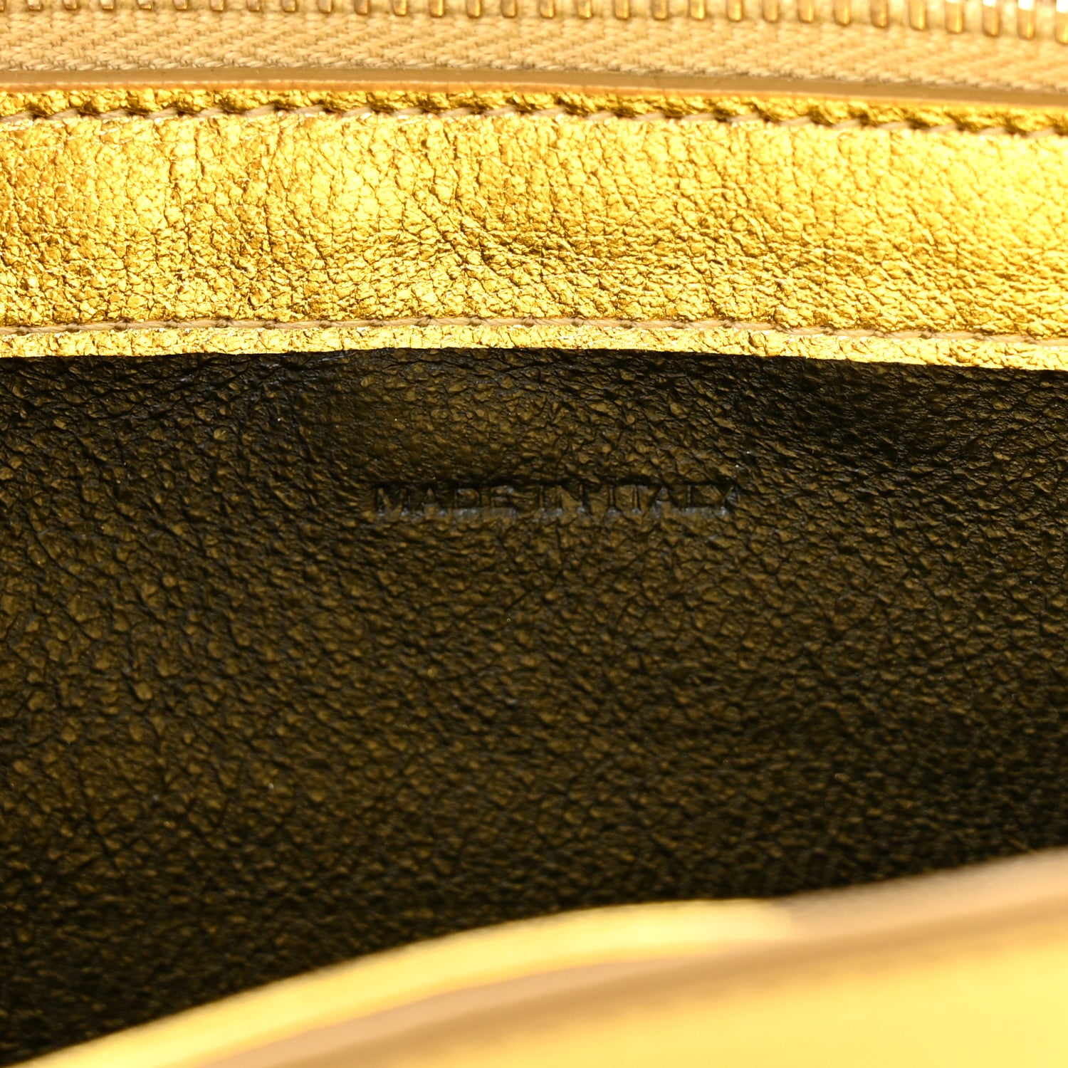 Saint Laurent Metallic Calfskin Monogram Chain Wallet Gold 6 of 9