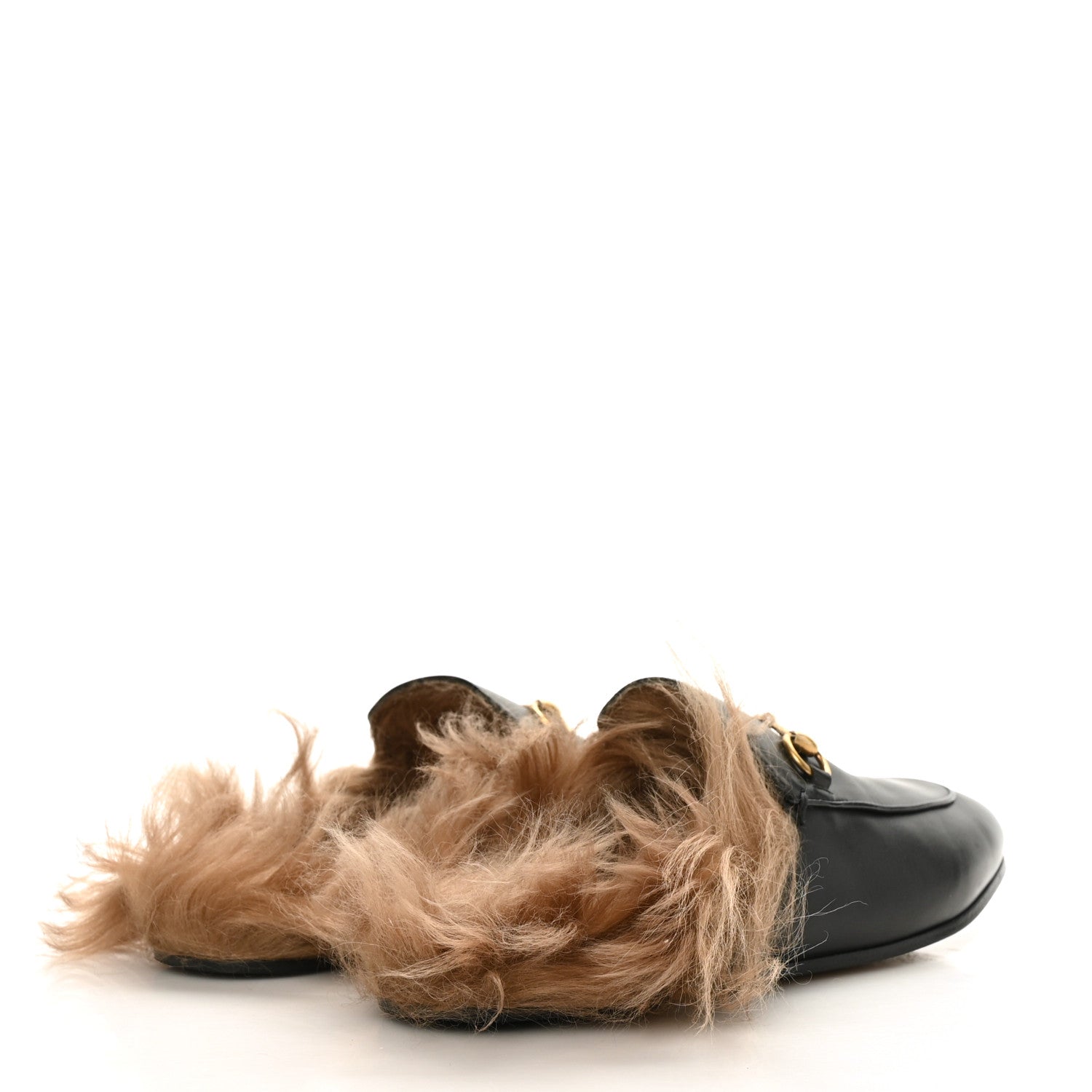 Gucci Calfskin Fur Womens Princetown Slippers 38.5 Black 4 of 7
