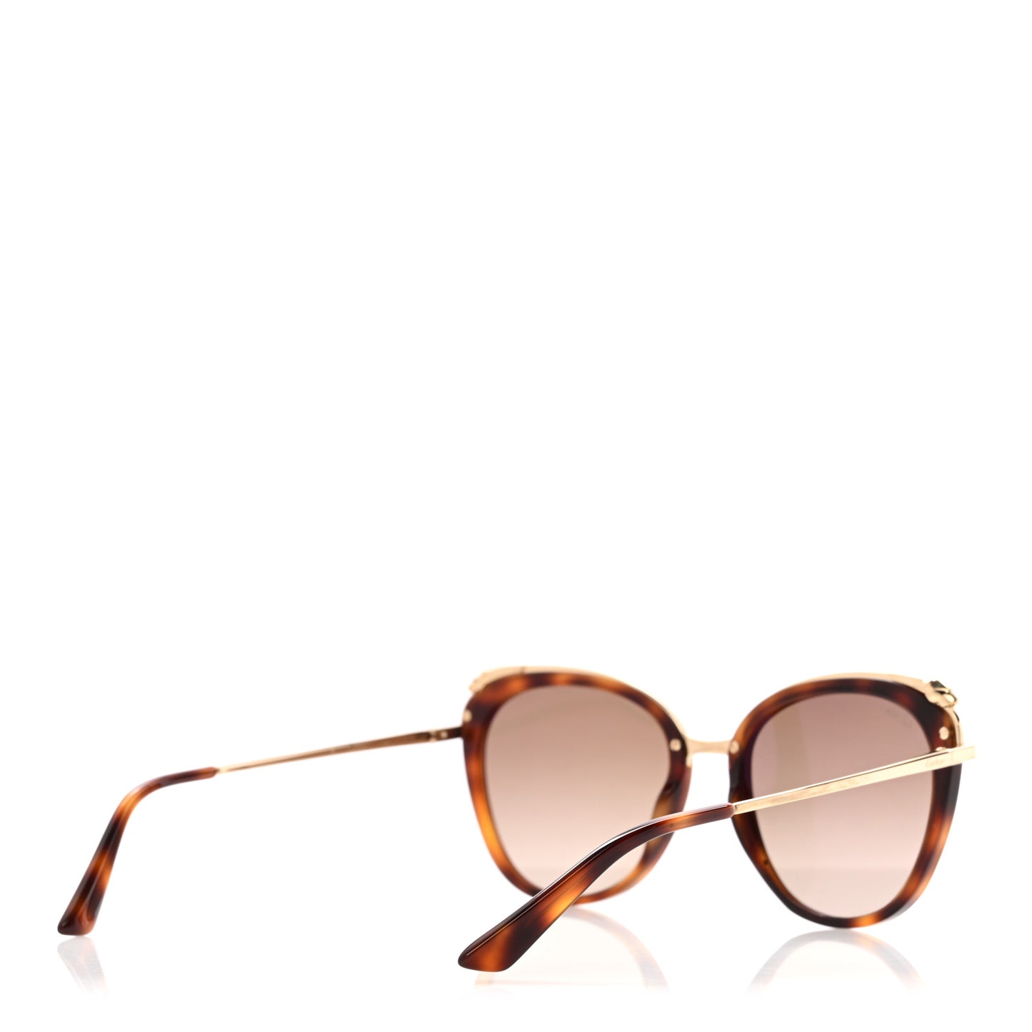 Acetate Panthere De Cartier Cat Eye Sunglasses CT0150S Tortoise Gold
